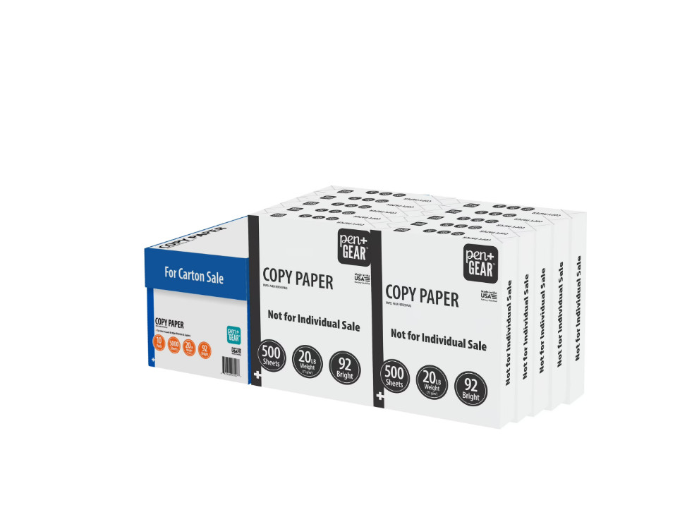 Pen+Gear Copy Paper 8.5 x 11 20 lb 92 Bright White 10 Ream Case 5000 Sheets