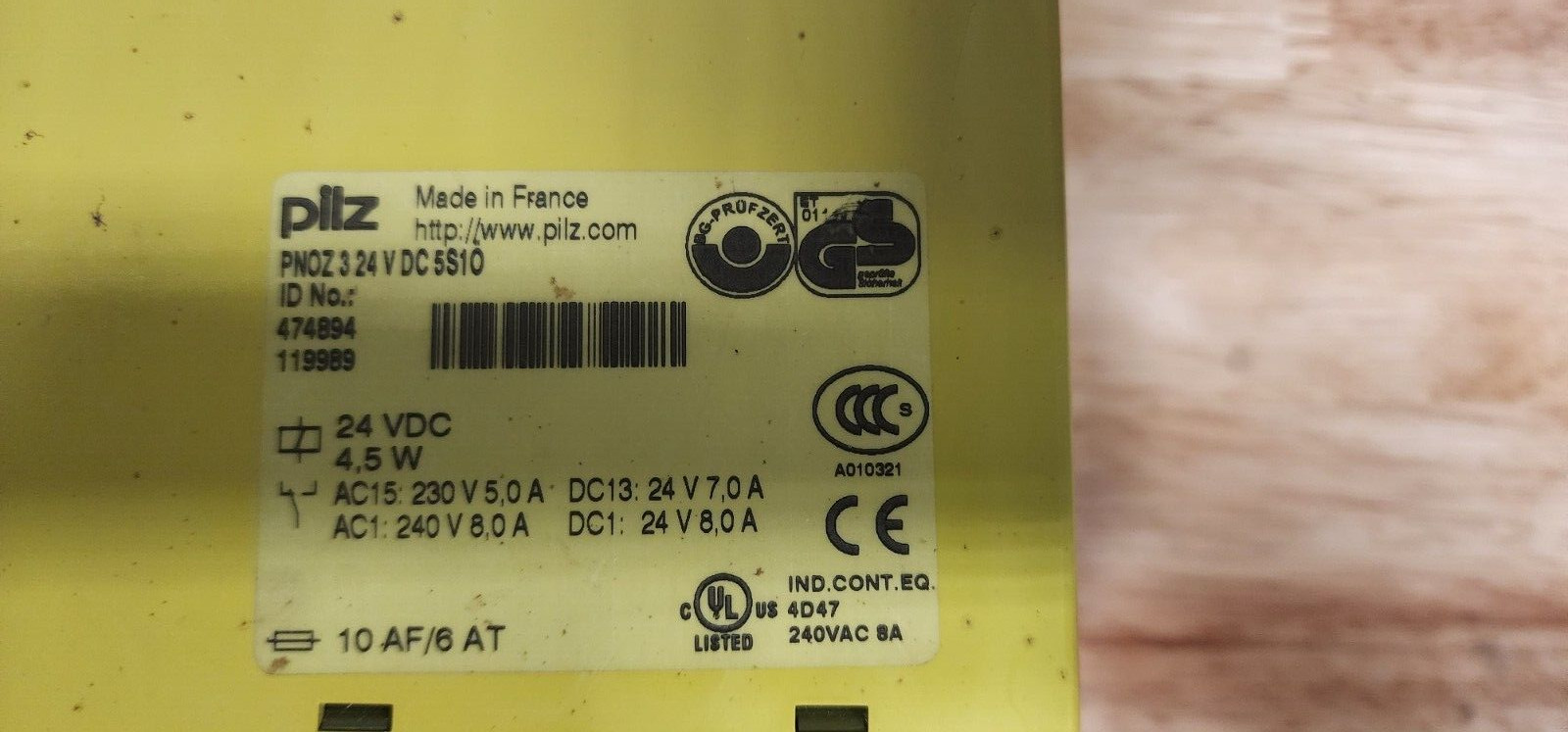 PILZ SAFETY RELAY, PNOZ 3 24VDC 5S10 / 474894 / 119989 / 24VDC