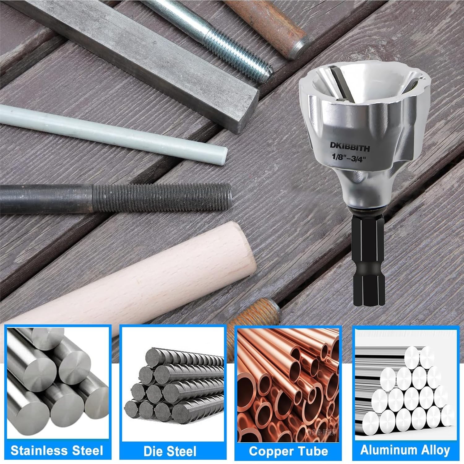 Ergonomic Heavy-Duty Chamfer Tool with Tungsten Blades for Metal & PVC 1/8″-3/4″