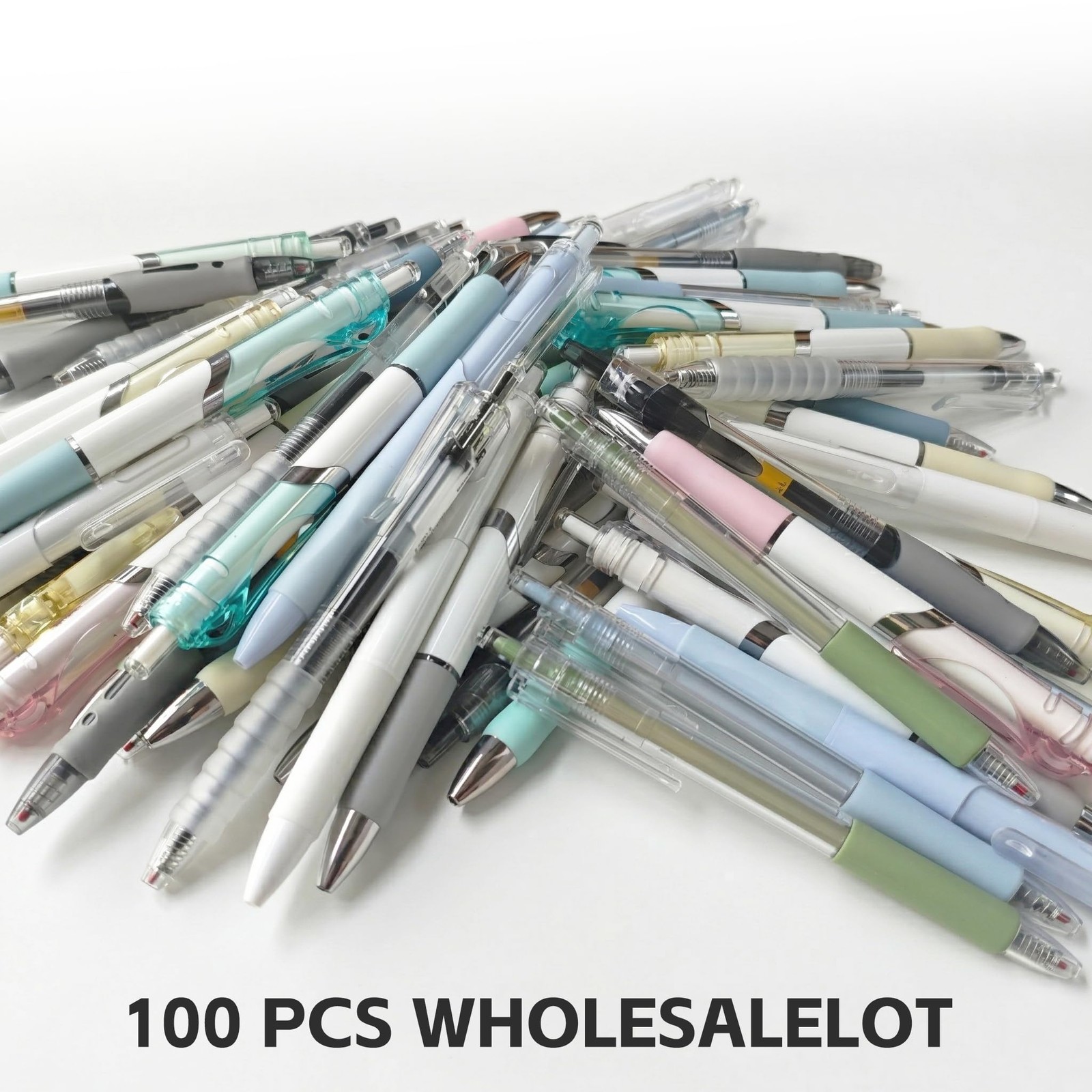 100 PCS Retractable Black Gel Ink Pens Bulk Office School Supplies