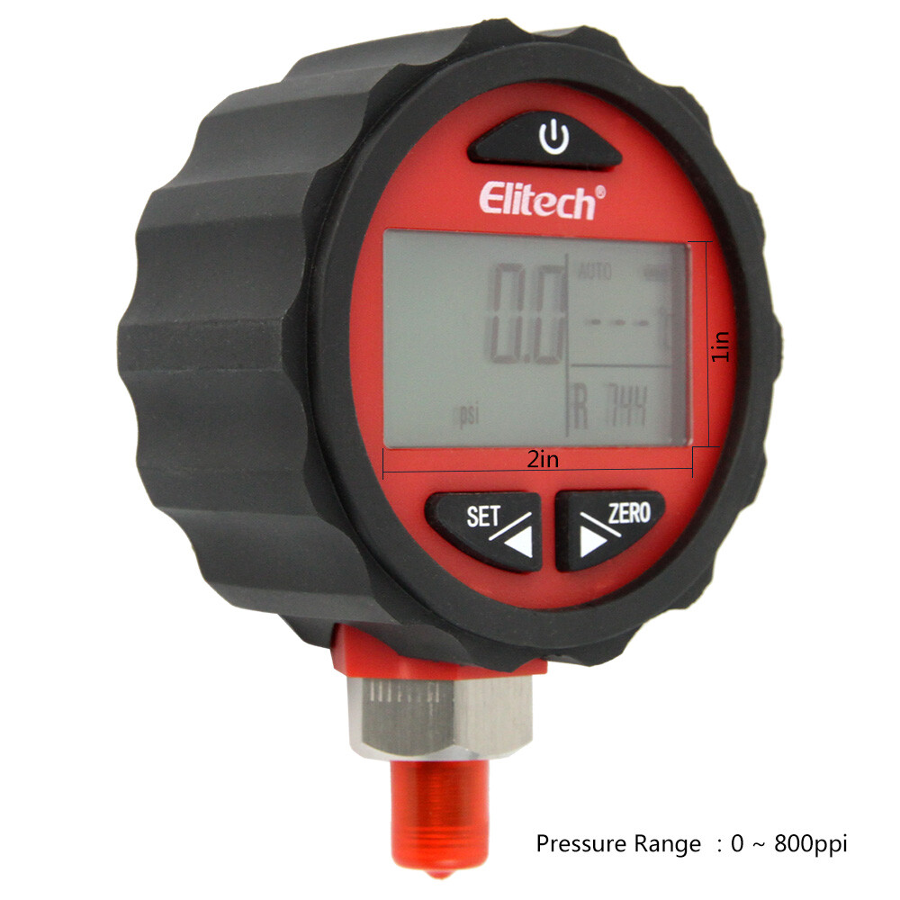 Elitech PG-30Pro Red Refrigeration HVAC Digital Pressure Gauge 87+ Refrigerants