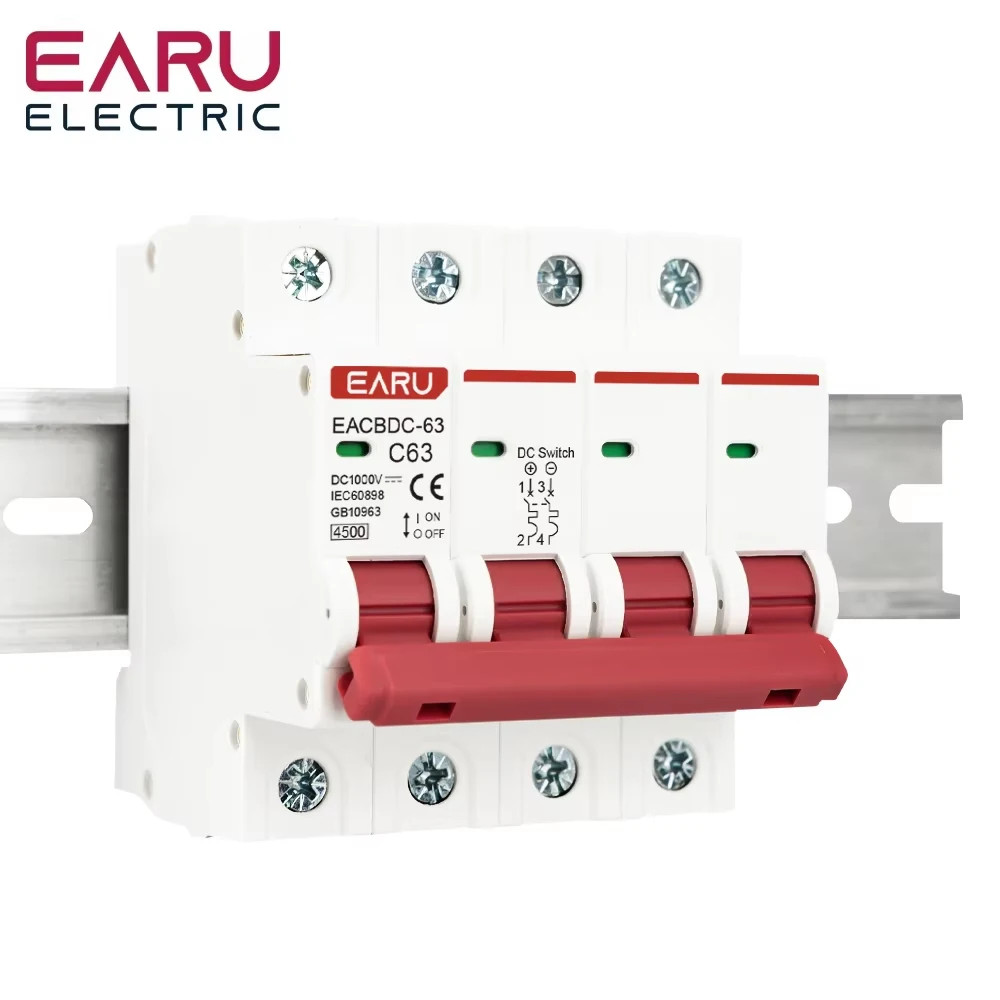 DC Circuit Breaker 1000V 2 Pole Double MCB Solar PV 10 16 20 32 40 50 63 Amp.
