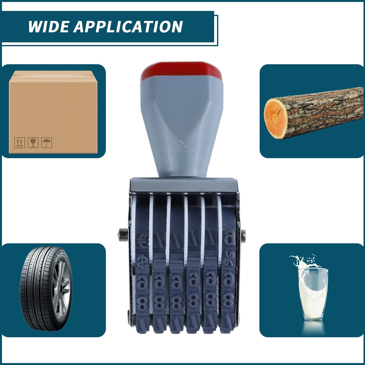 6 Digit Number Roller Stamp Changeable Date Price