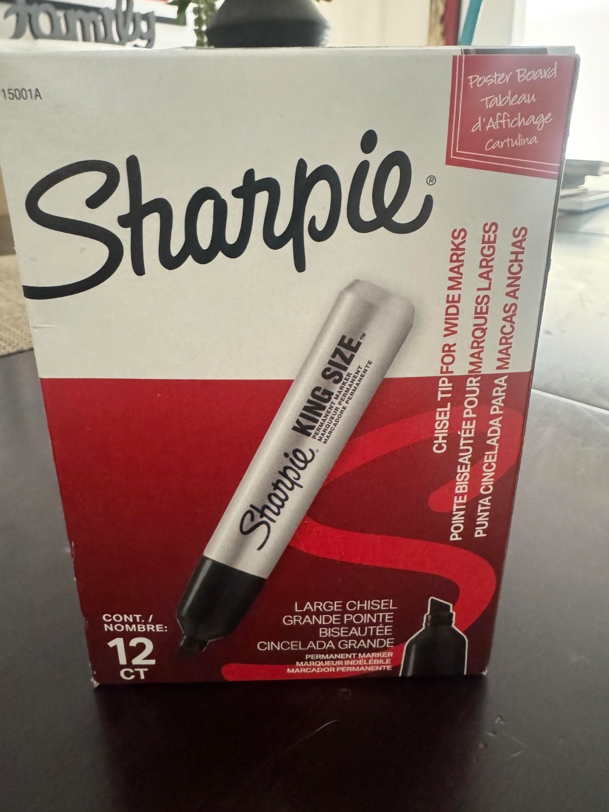 Sharpie King Size Permanent Markers 12 Count Extra Wide Chisel Tip Black Ink