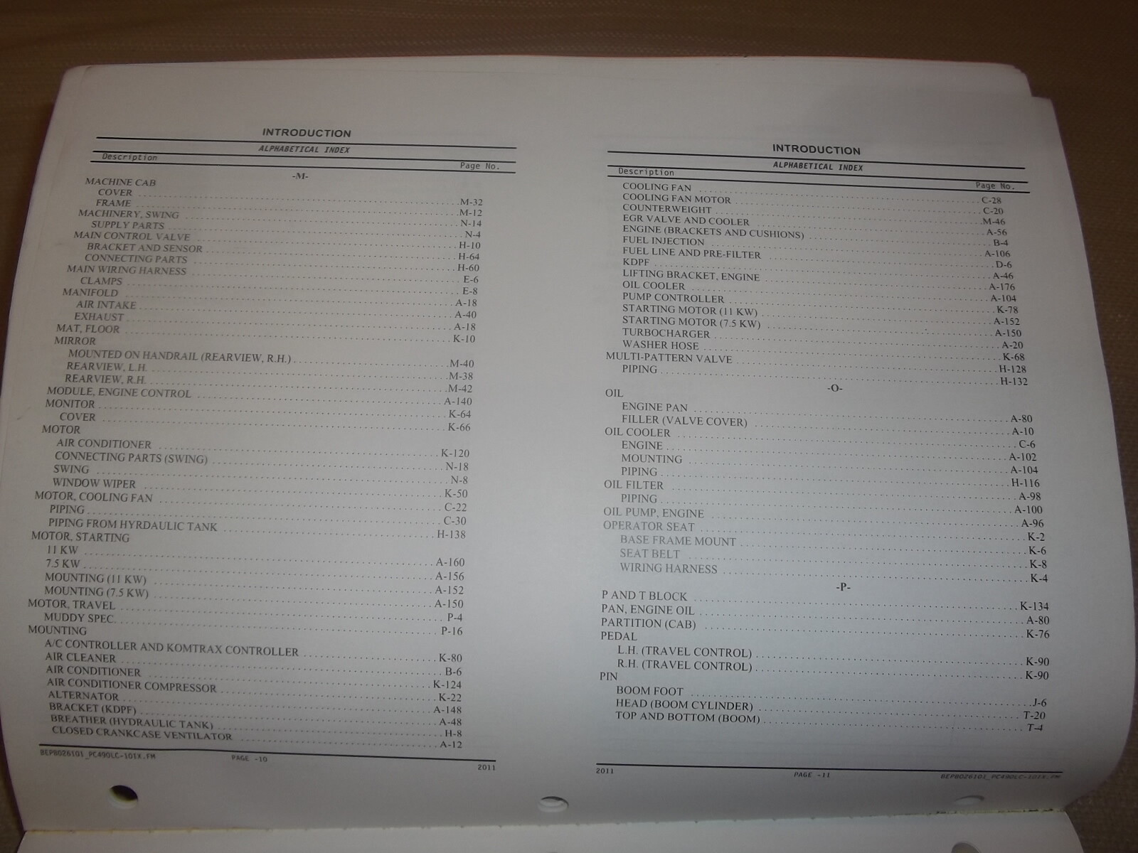 KOMATSU PC490LC-10 HYDRAULIC EXCAVATOR PARTS BOOK MANUAL S/N A40001-UP