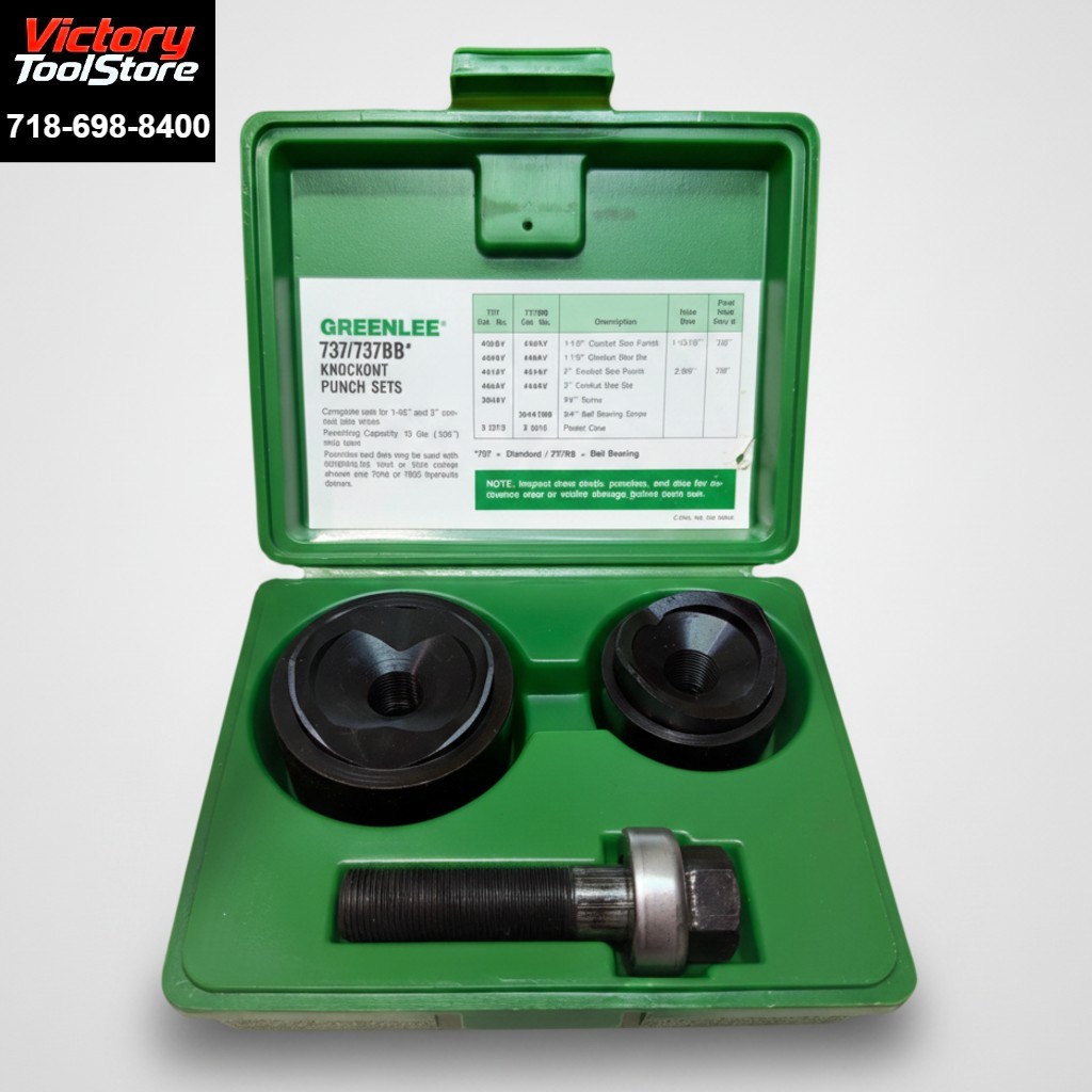 Greenlee 737BB Manual Knockout Punch Set 1-1/2″-2″ Conduit 10 Ga Steel New