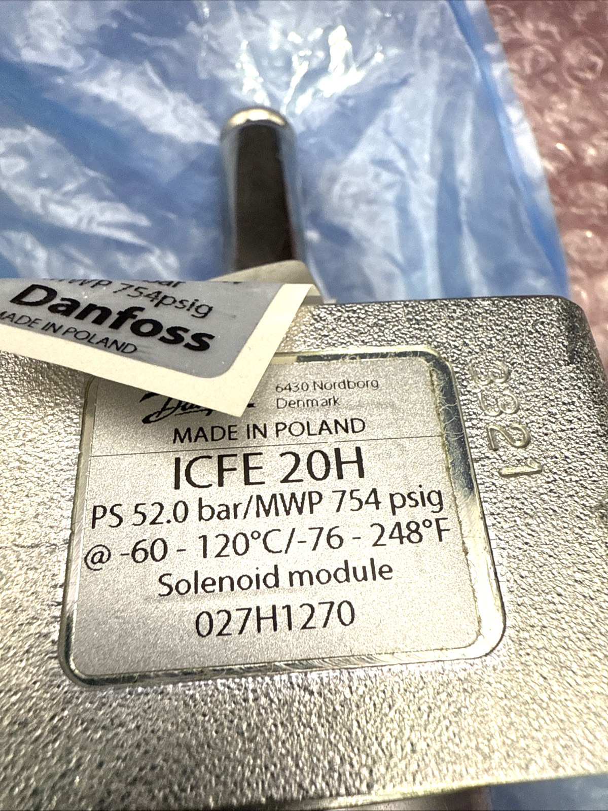 Danfoss 027H1270 Solenoid Valve Module ICFE 20H With Stem (GENUINE) *NEW*