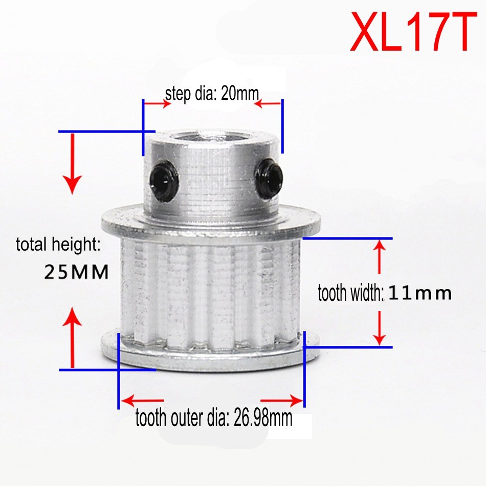 XL 10T-100T Timing Belt Pulley Synchronous Wheel Select Bore for 10mm Width Belt