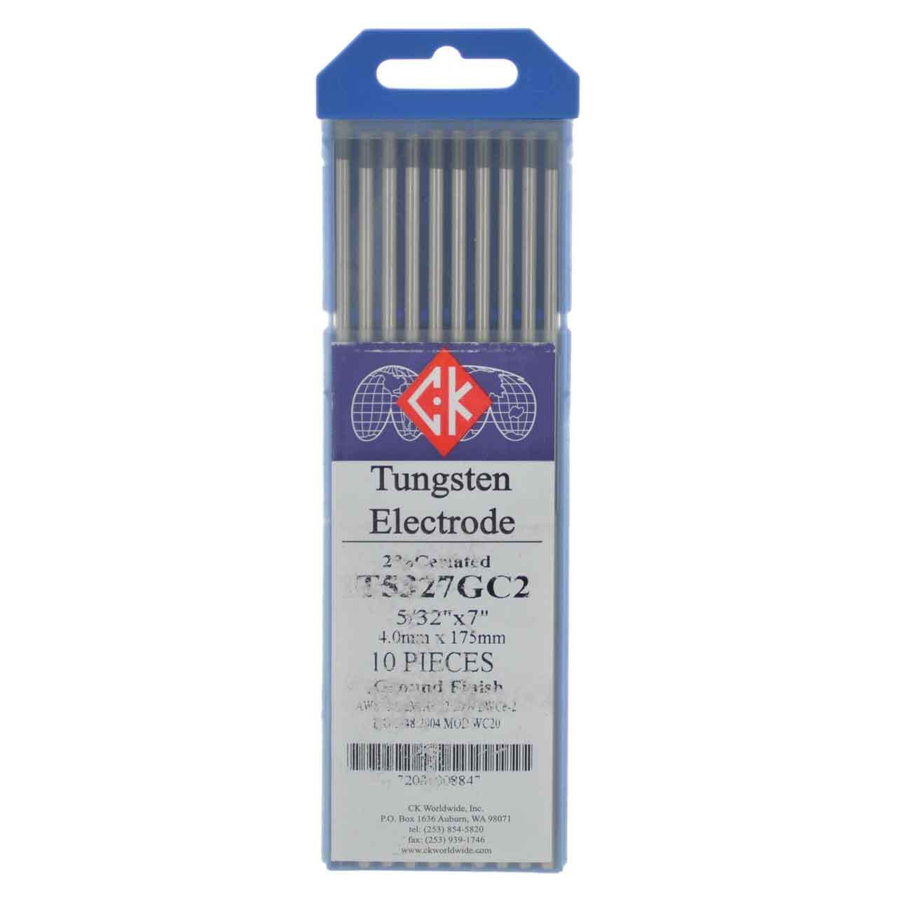 CK T5327GC2 2% Ceriated Tungsten Electrode 5/32″ X 7″ 10 pack