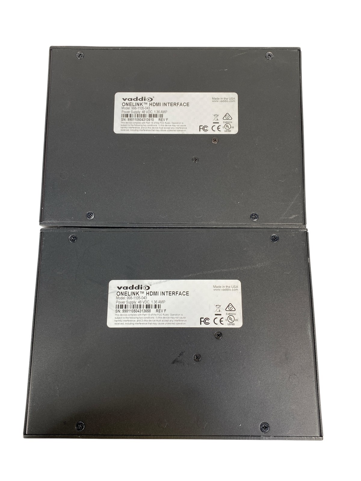 Vaddio OneLink HDMI Interface 998-1105-043 with Power Adapter (Lot of 2)