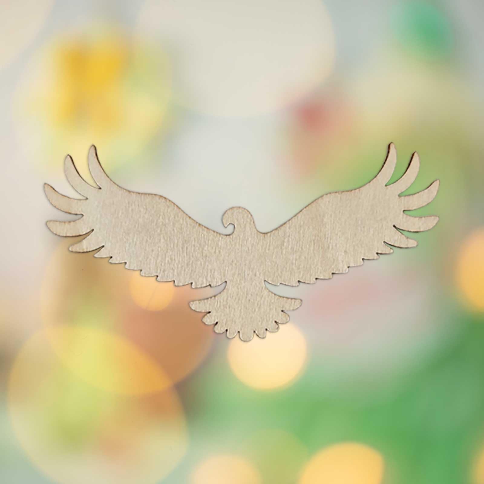 20pcs Wooden Eagle Shaped DIY Craft 4x2x0.1 inch / 10×5.1×0.25 cm, wood color