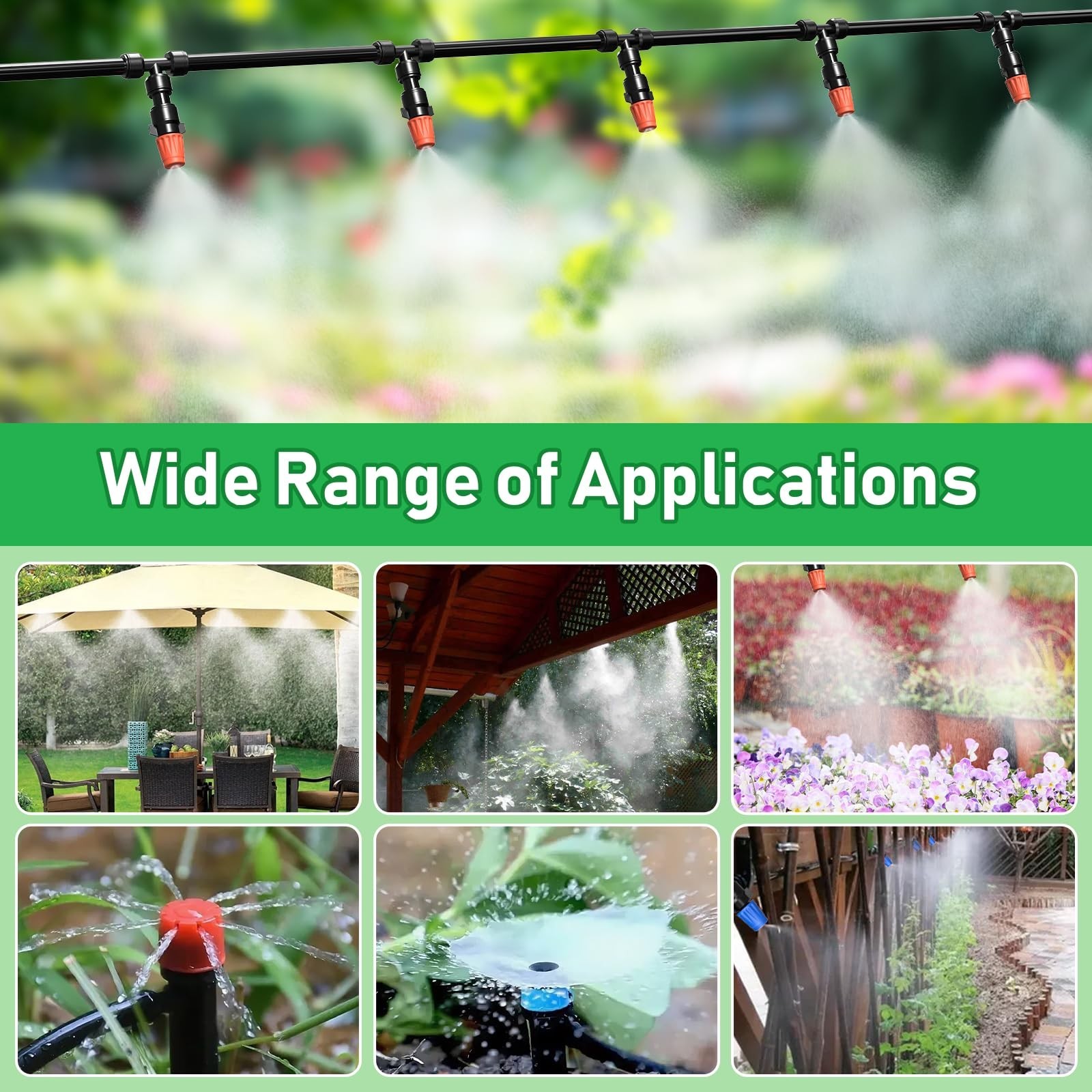 246FT Drip Irrigation System, Automatic Drip Irrigation Kit with 1/2″ Main Tu…