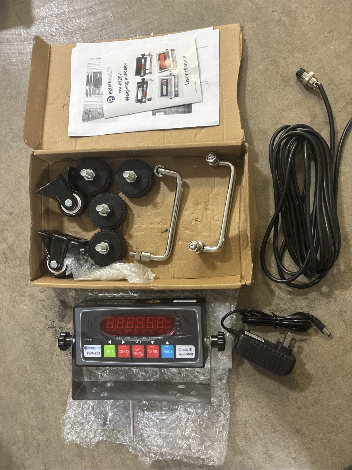 Prime Scales PS-IN202 LED or LCD Scale Indicator with 4+4 Cable package