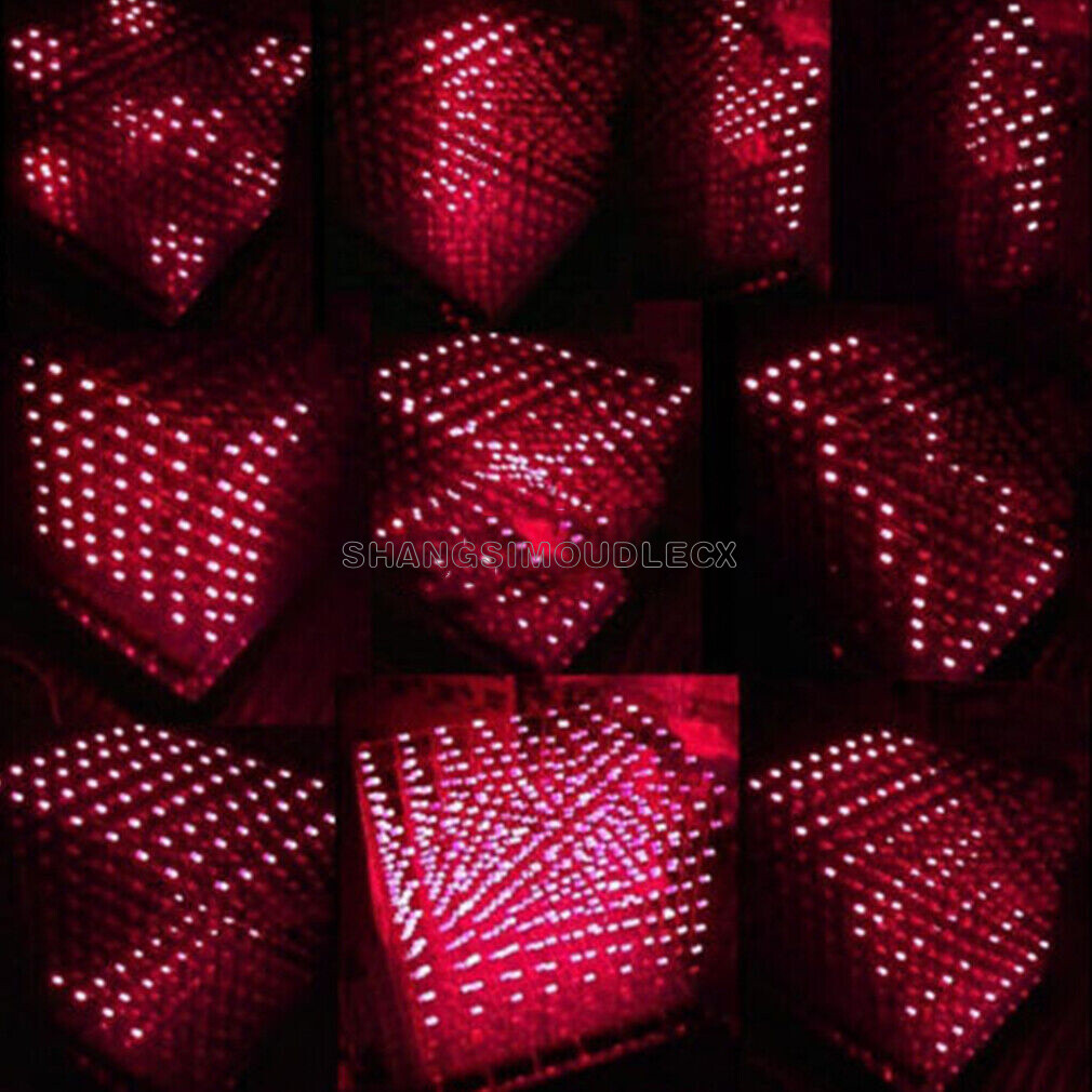 3D LightSquared DIY Kit 8x8x8 3mm LED Cube Red Ray LED
