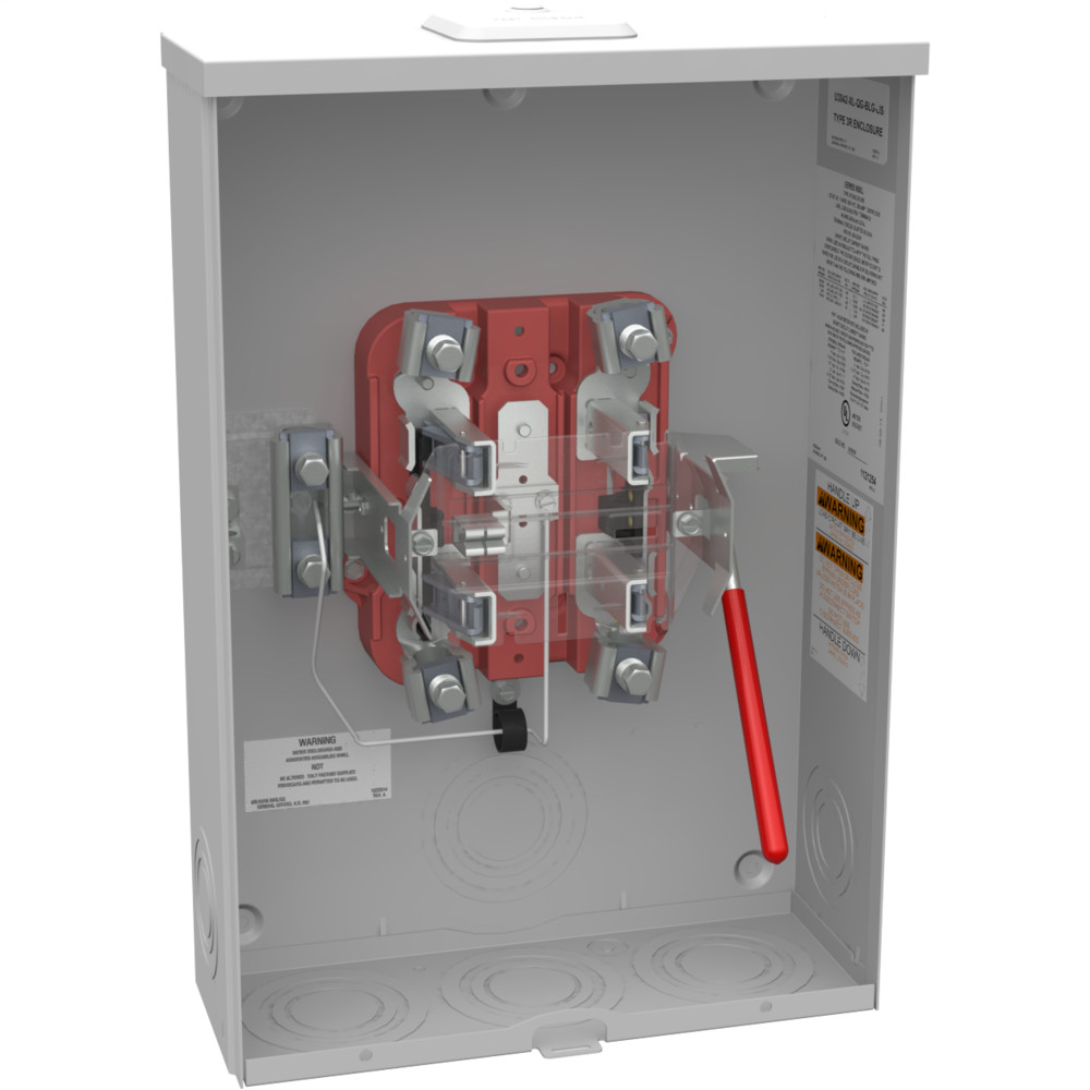 Milbank 200 Amp 5-Terminal Jaw  Meter socket base LVR BYPS U3042-xl-qg-blg-lis