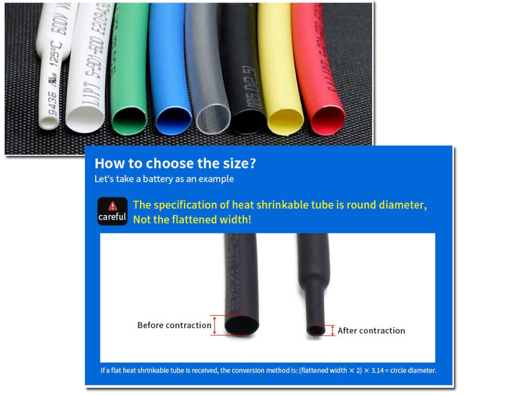 1Roll Dia. 1 2 3 4 5 6 8 10 ~ 30mm Heat Shrinkable Tube shrink Tubing L200/100M