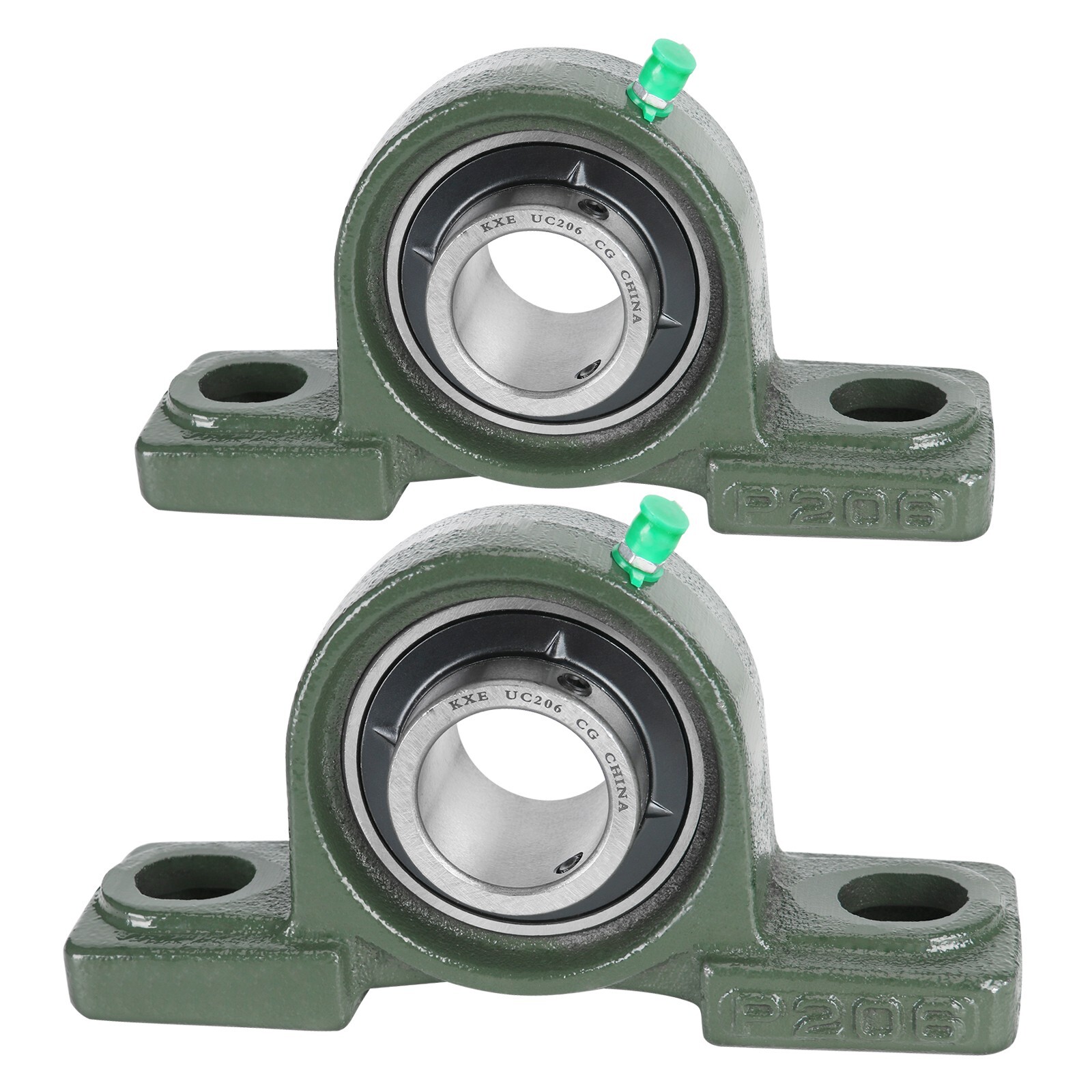 2x UCP206 30mm Bore Pillow Block Bearing Unit with Solid Base Cast Iron Housing