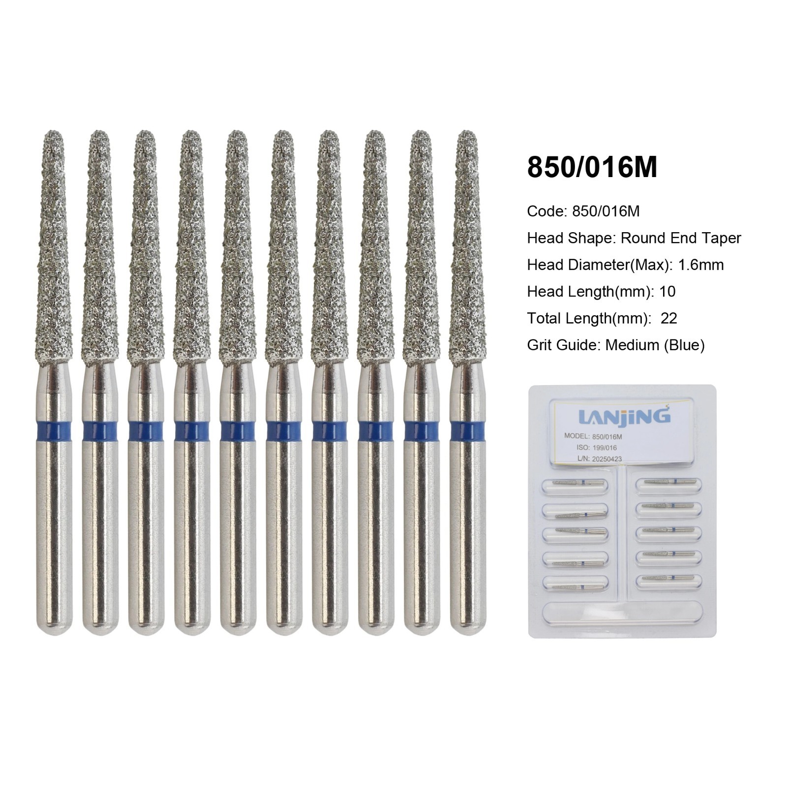 Dental Diamond Burs FG Round End Taper 856 850 Football 368/023 379 High Speed