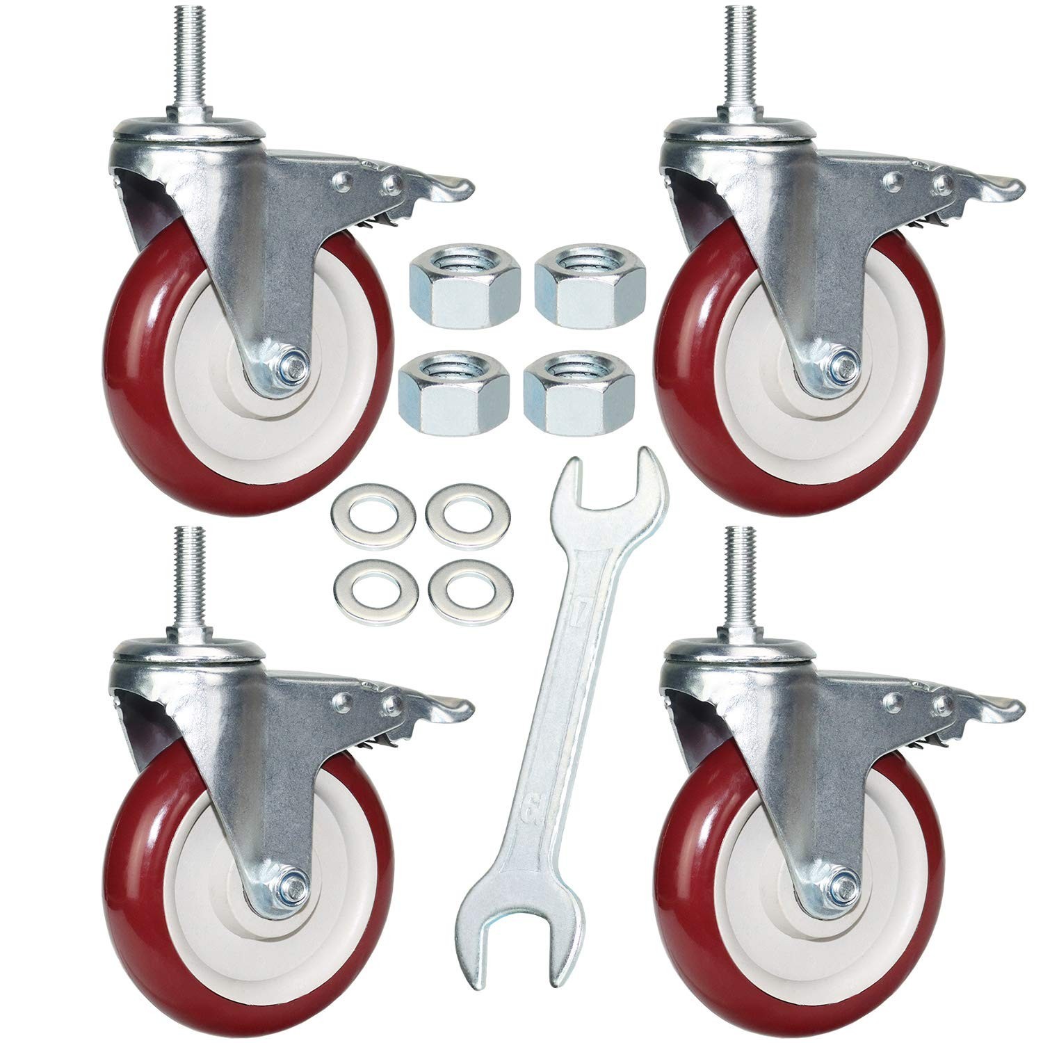 5 Inch Swivel Stem Casters Heavy Duty American Size UNC 1/2″-13×1-1/2 Stem Th…