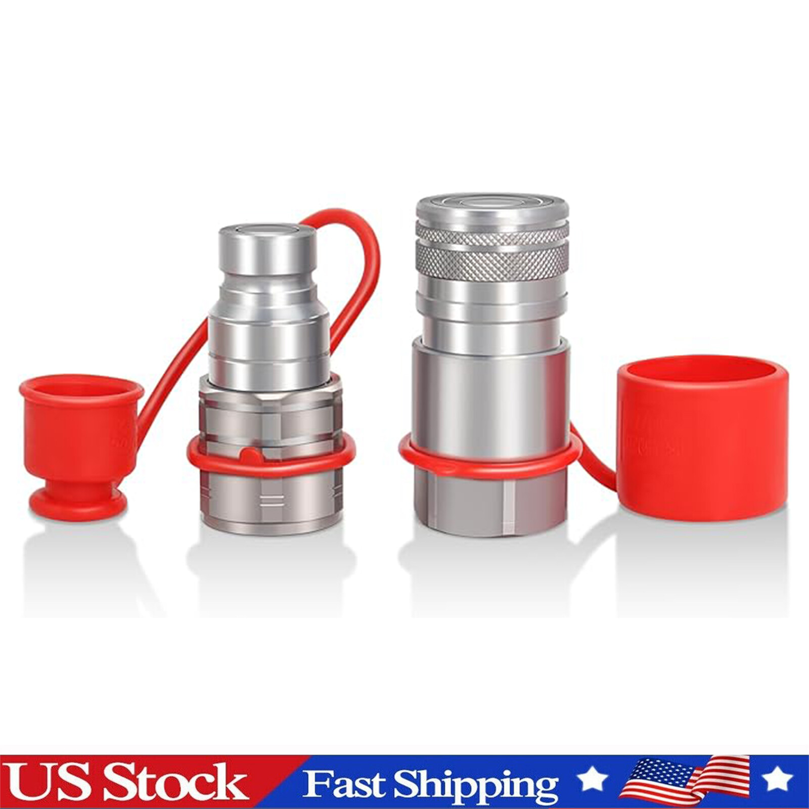 3/4″ NPT Flat Face Hydraulic Quick Connect Couplers Couplings Skid Steer Bobcat