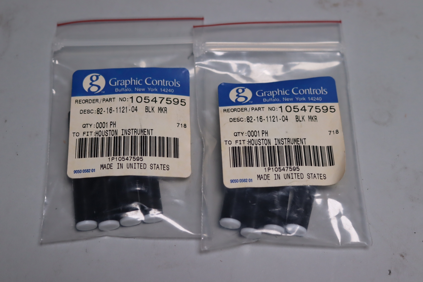 LOT OF 2 Graphic Controls Black Marker for Houston Instrument Devices