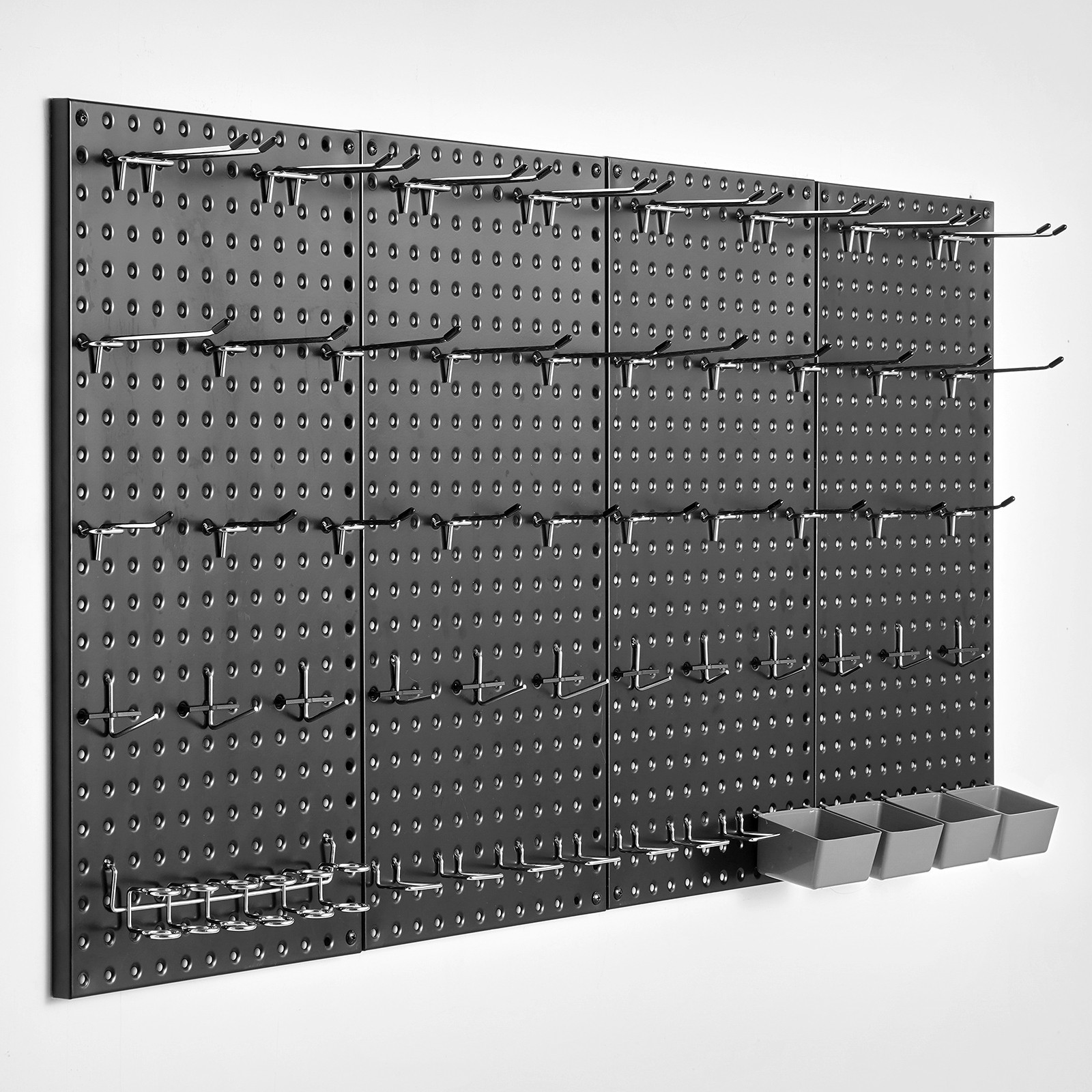 VEVOR Metal Pegboard Panels 4 Pcs 24″ x 12″ Wall Organizer for Garage Tool