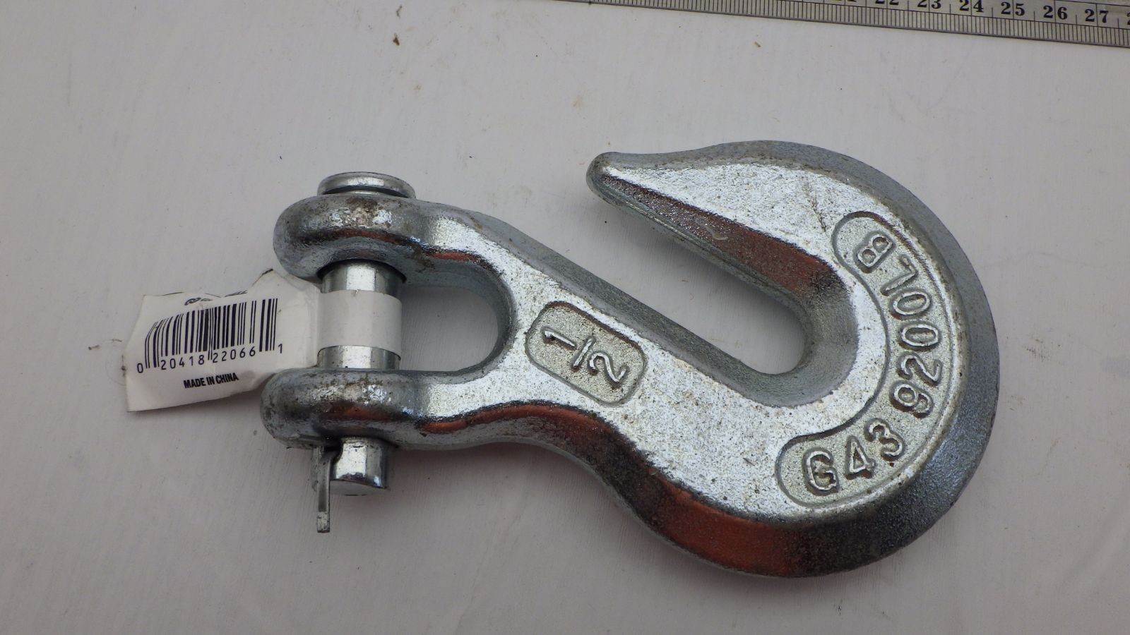 Campbell 1/2 Inch G43 Clevis Slip Hook 9200 lbs WLL Zinc Plated T9401428