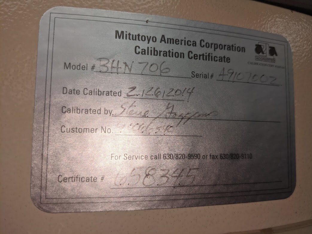 CMM, Mitutoyo , BHN 706 , Slightly used.