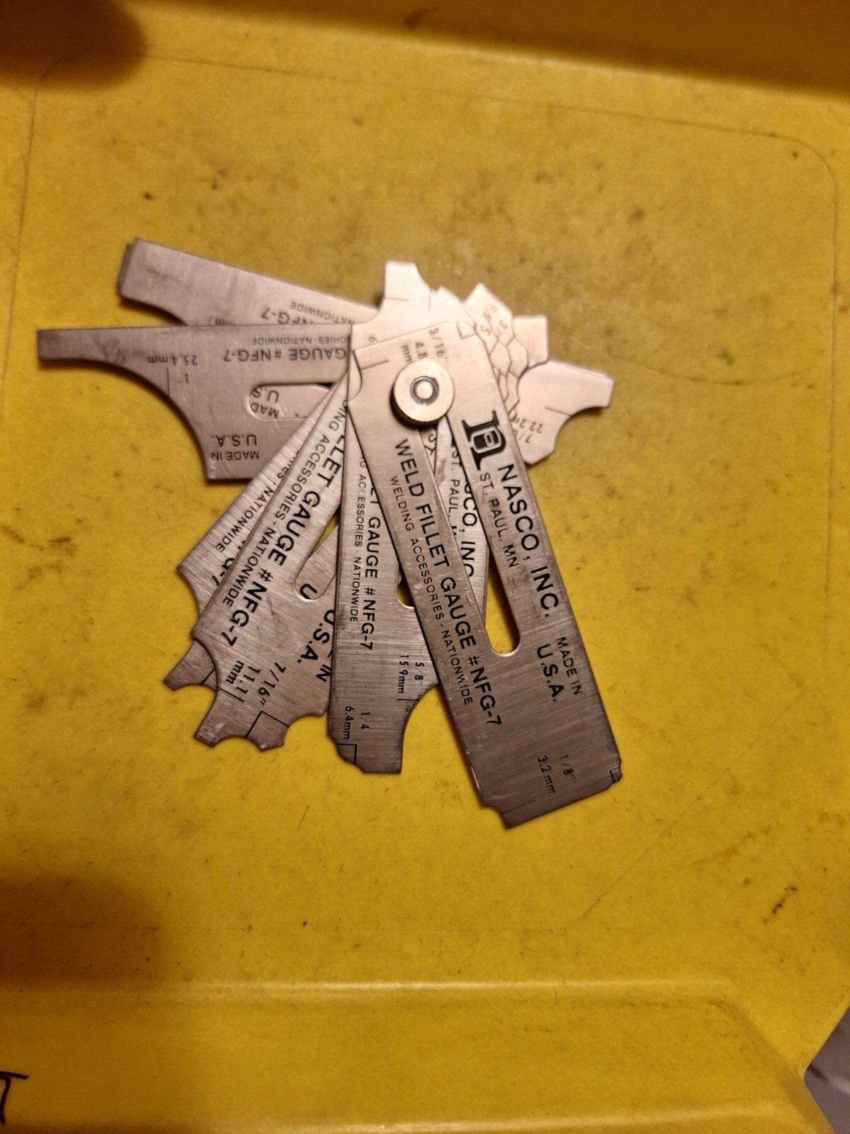 NASCO WELD FILLET GAUGE SET #NFG-7 used