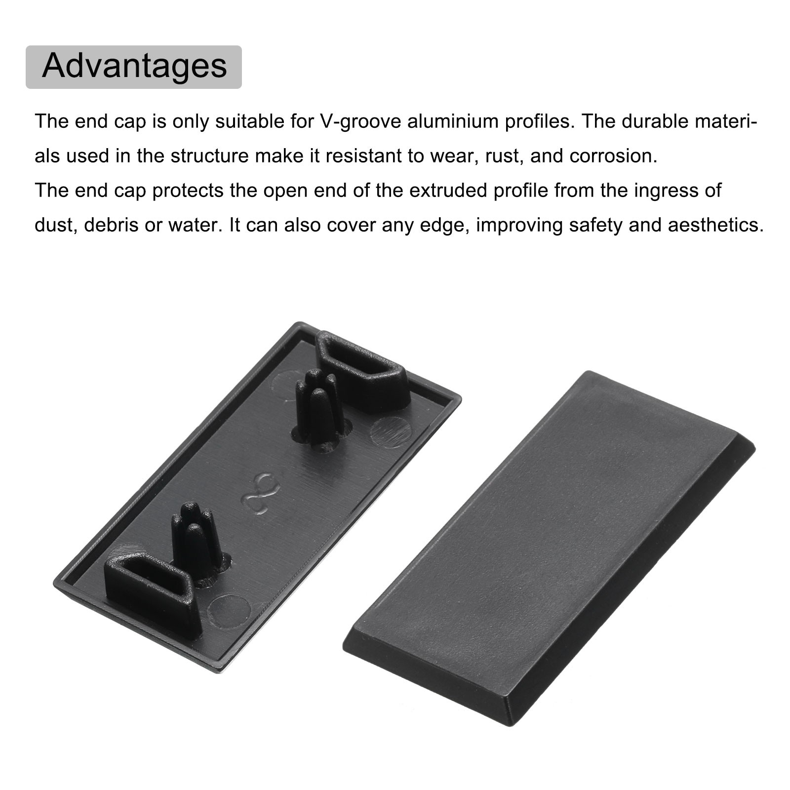 20Pcs 2040 V-Slot 4.2mm Hole Dia EU Standard Aluminum Profile End 20x40mm