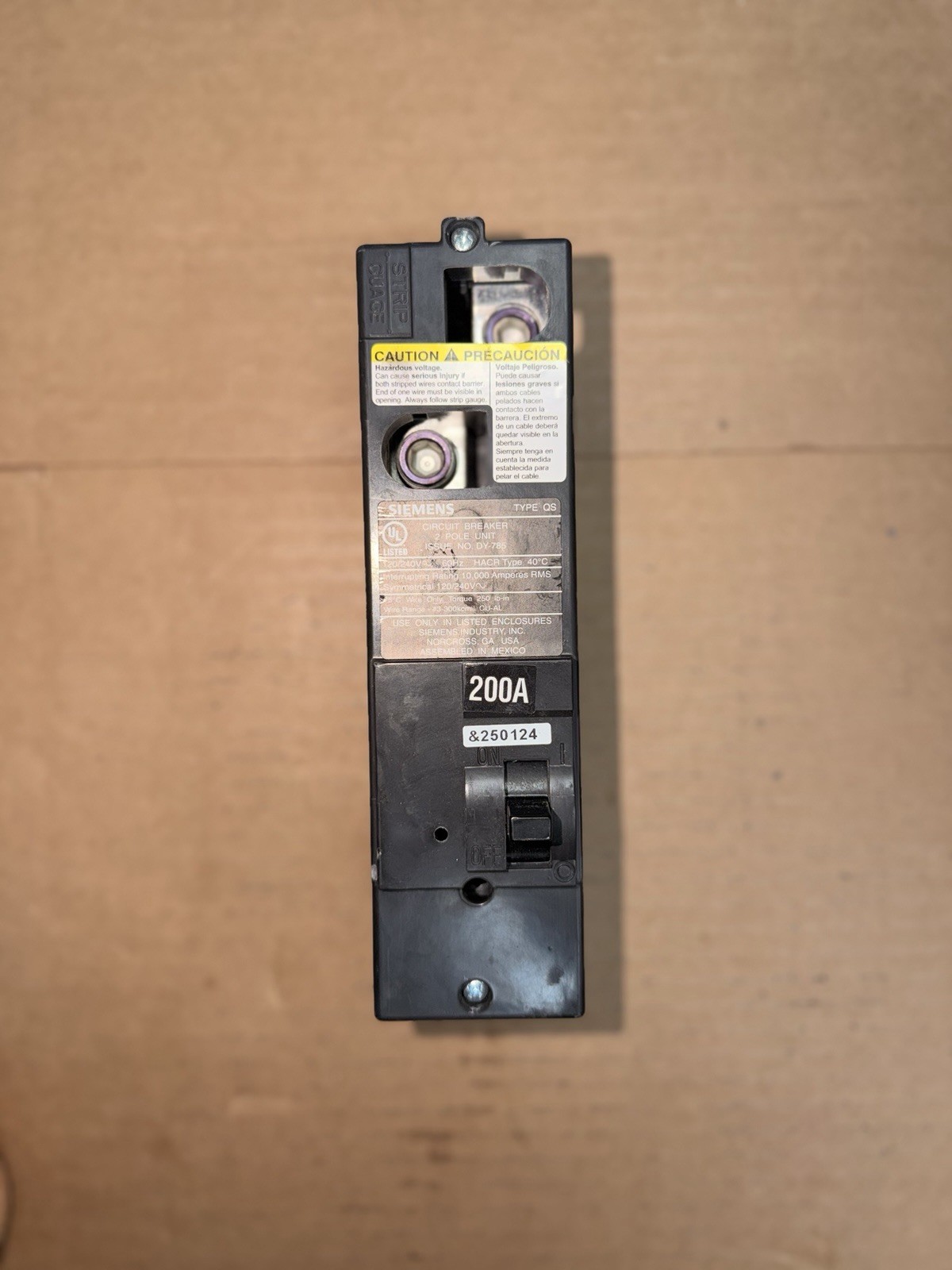 Siemens QS2200 200 Amp 10kA @ 240 Vac 2 Pole Circuit Breaker – NEW TAKE OUT