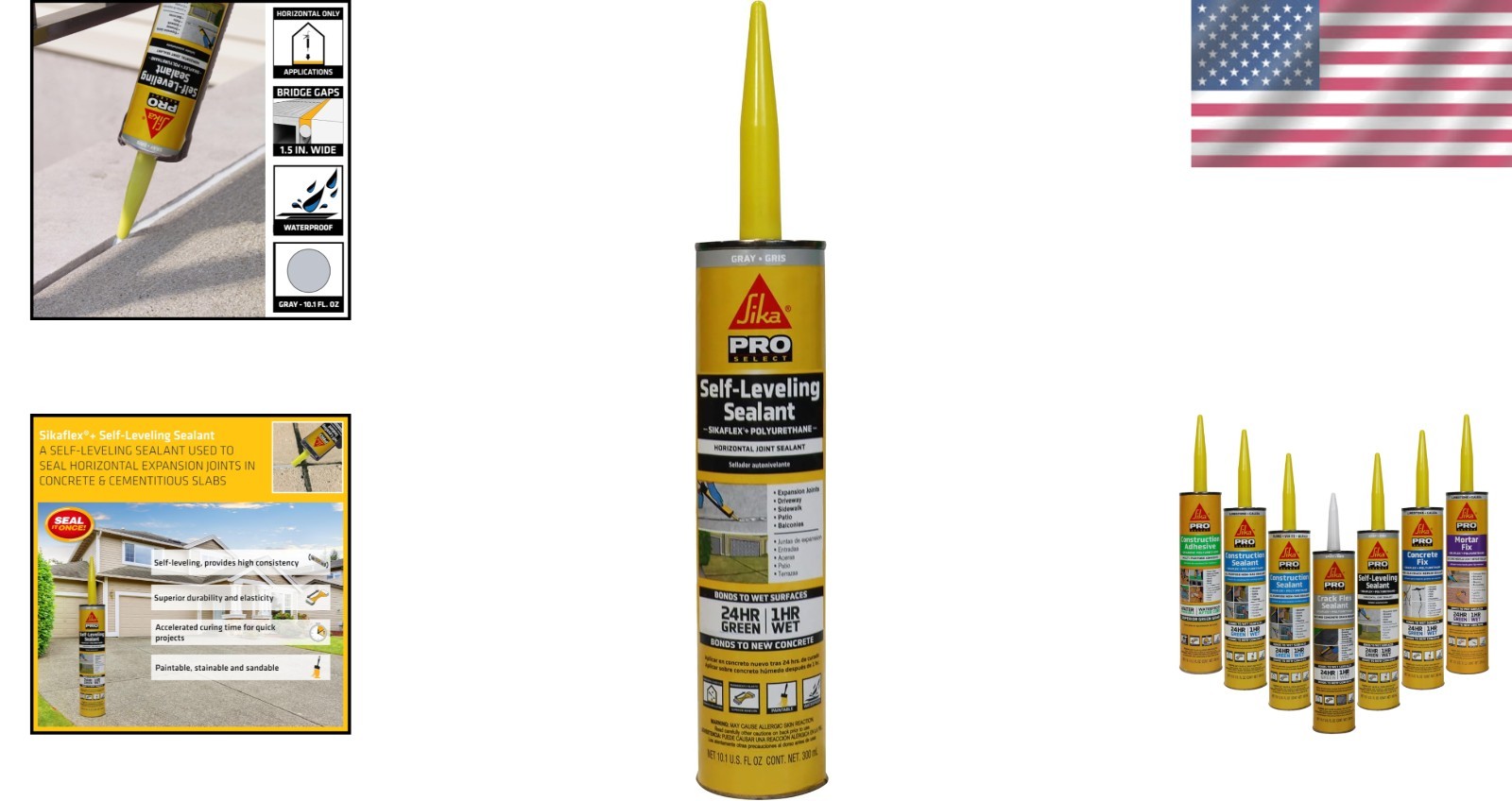 flex Self-Leveling Sealant – Gray Polyurethane, Waterproof, 10.1 fl oz Cartridge
