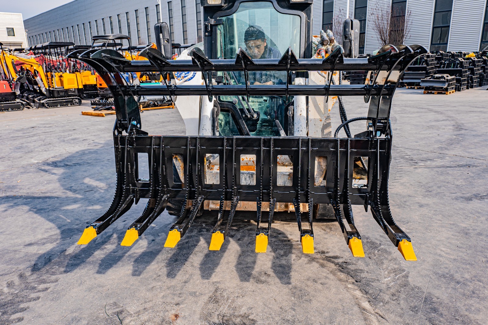 72in Root Rake Skid Steer Grapple Attachment Fits Bobcat Skid Steer Quick Attach