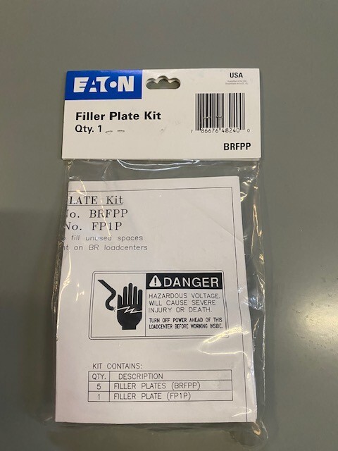 Eaton BRFPP Filler Plate for 1-Inch Circuit Breakers, Pack of 5 BUY MORE & SAVE!