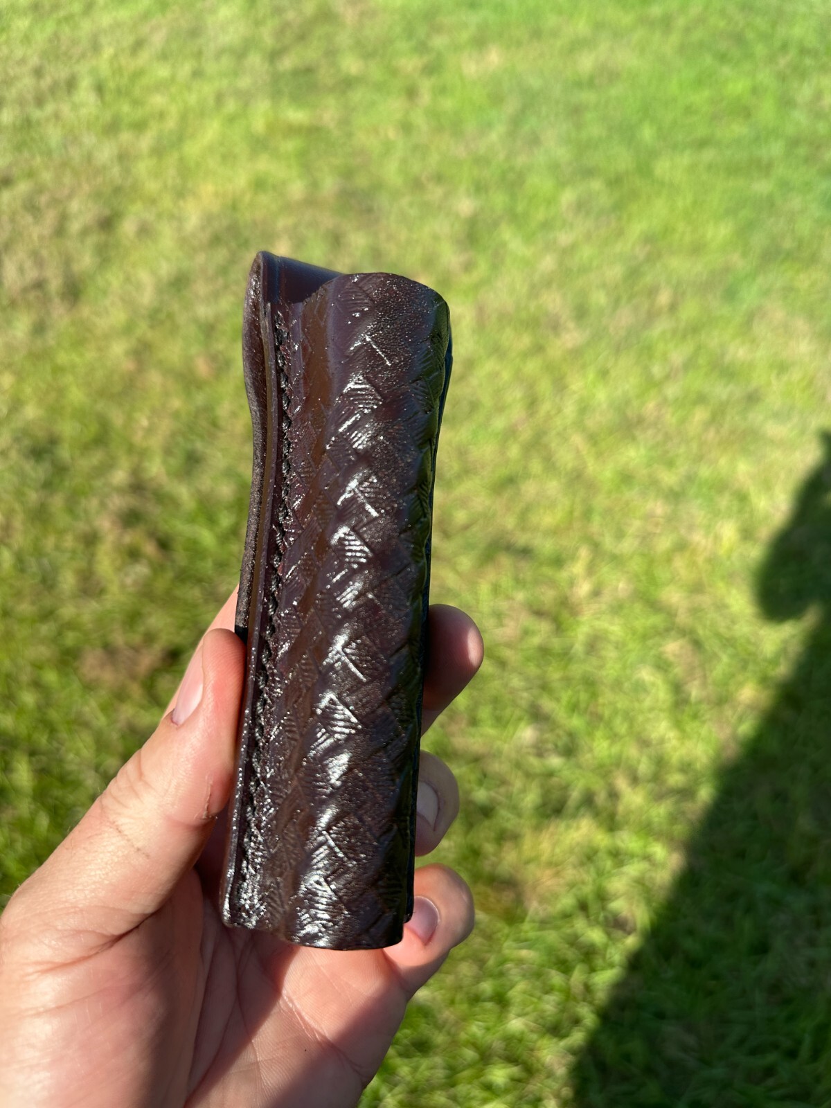 Vintage Don Hume D107 Brown Basket Leather Mini Maglite Flashlight Holder