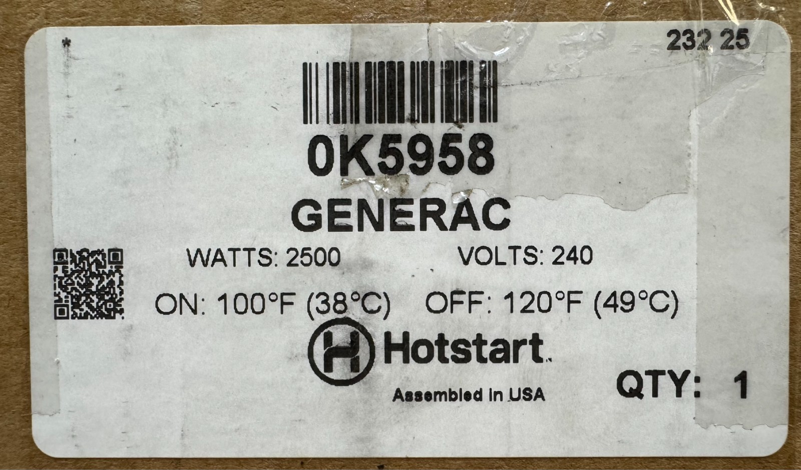 Hotstart CTM25110-N00 Hotflow CTM25110-N00 Engine Block Heater 2500W 120V ⭐NEW⭐