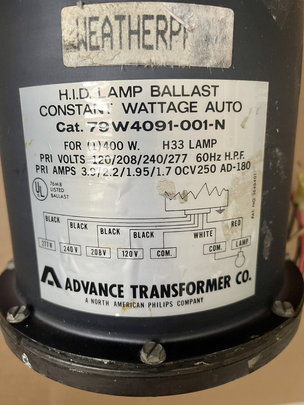 Advanced Transformer 79W4091-001-N Lamp Ballast 79W4091001N
