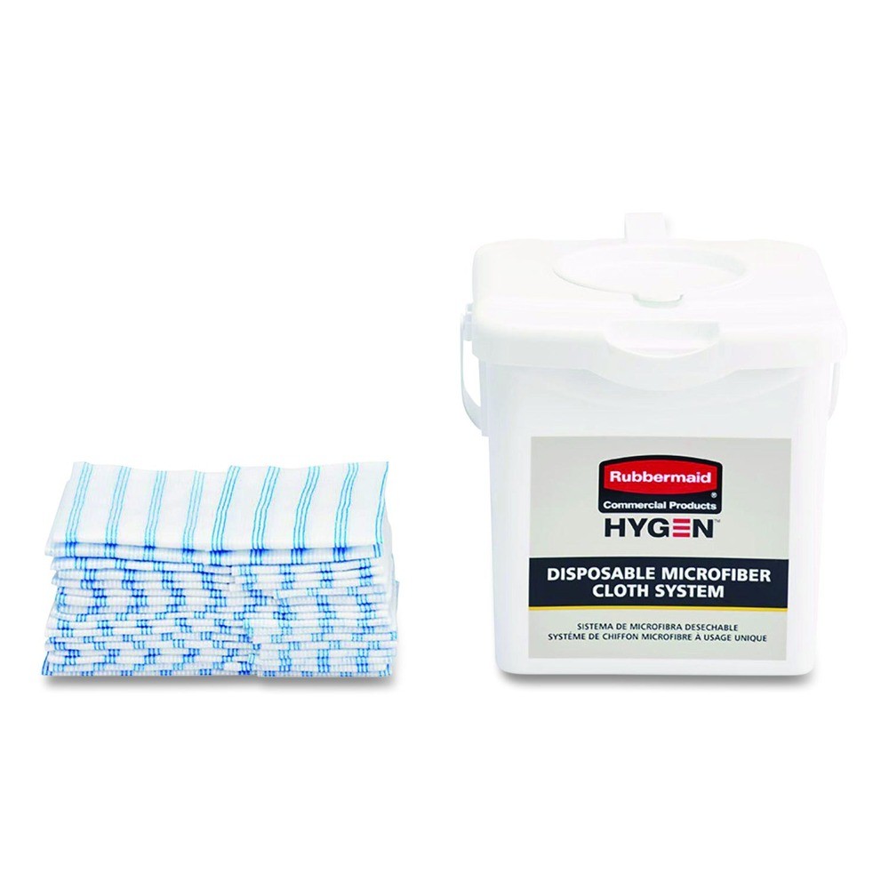 Rubbermaid Commercial HYGEN 2134283 Cleaning Cloths – Blu/Wht Strps (600/CT) New