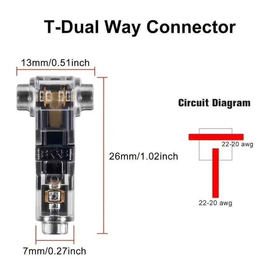 10/20/30PCS T-Tap Wire Connectors Quick Solderless Low Voltage Wire Splice Kit