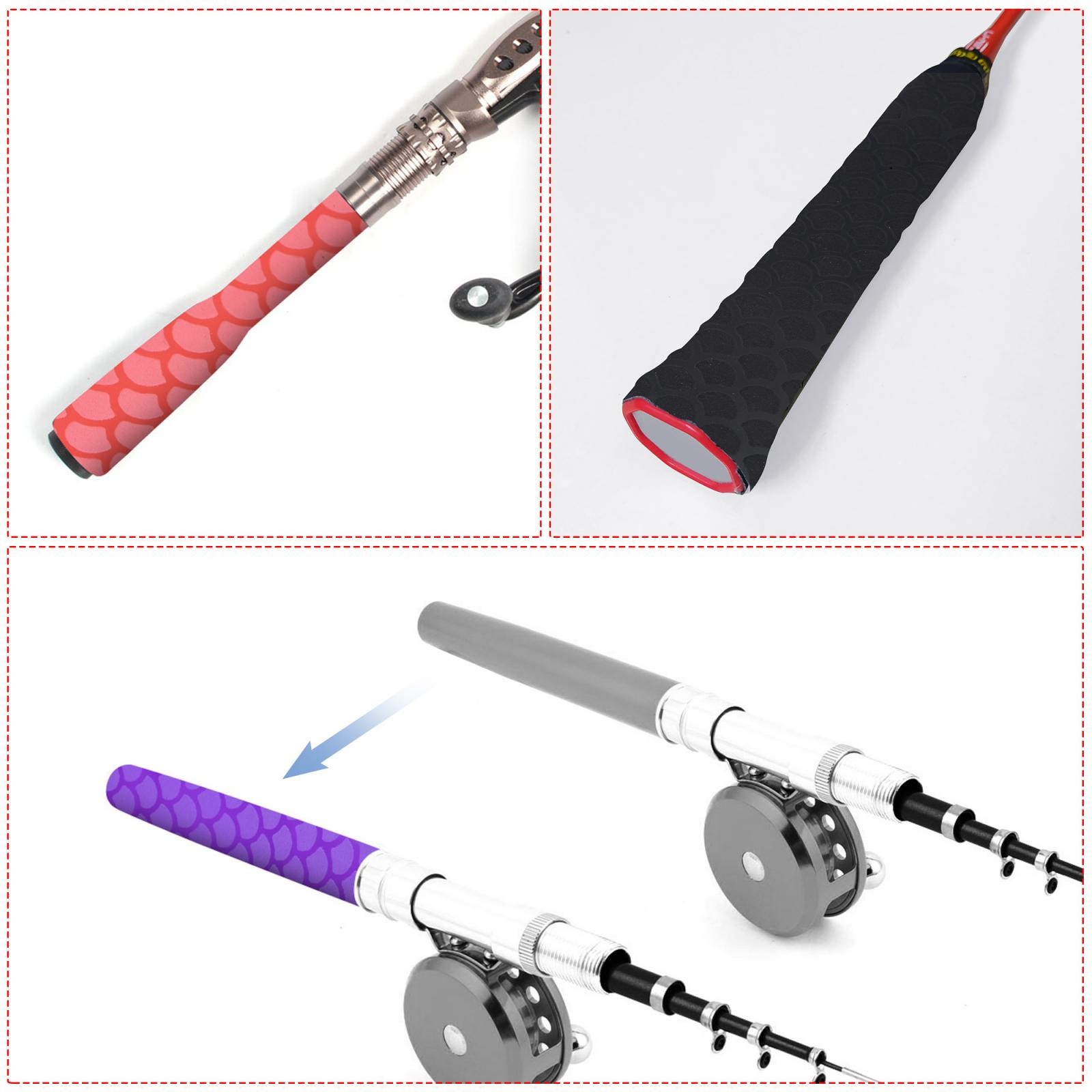 Heat Shrink Wrap Tubing for Fishing Rod Grips Handle 48mm 3.3ft 2:1 Purple