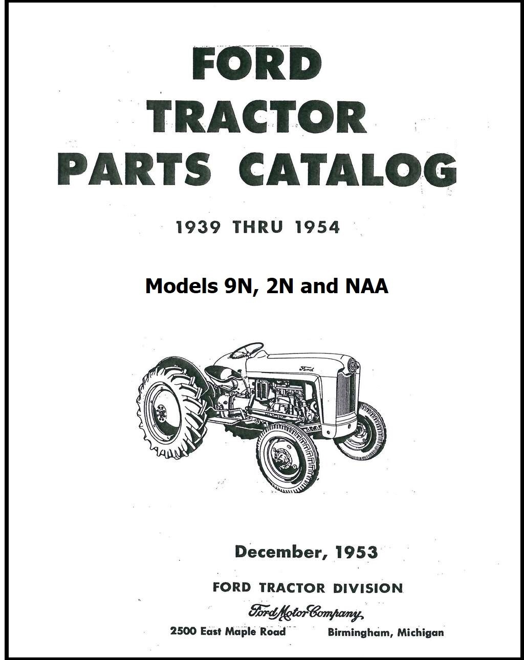 1939-1952 N TRACTOR PARTS MANUAL FORD 9N 2N 8N CATALOG EXPLODED VIEW