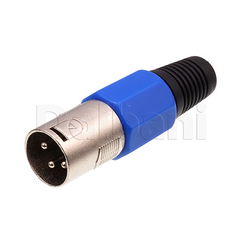 10101510002 XLR Cable Connector 3 Pin Male Blue