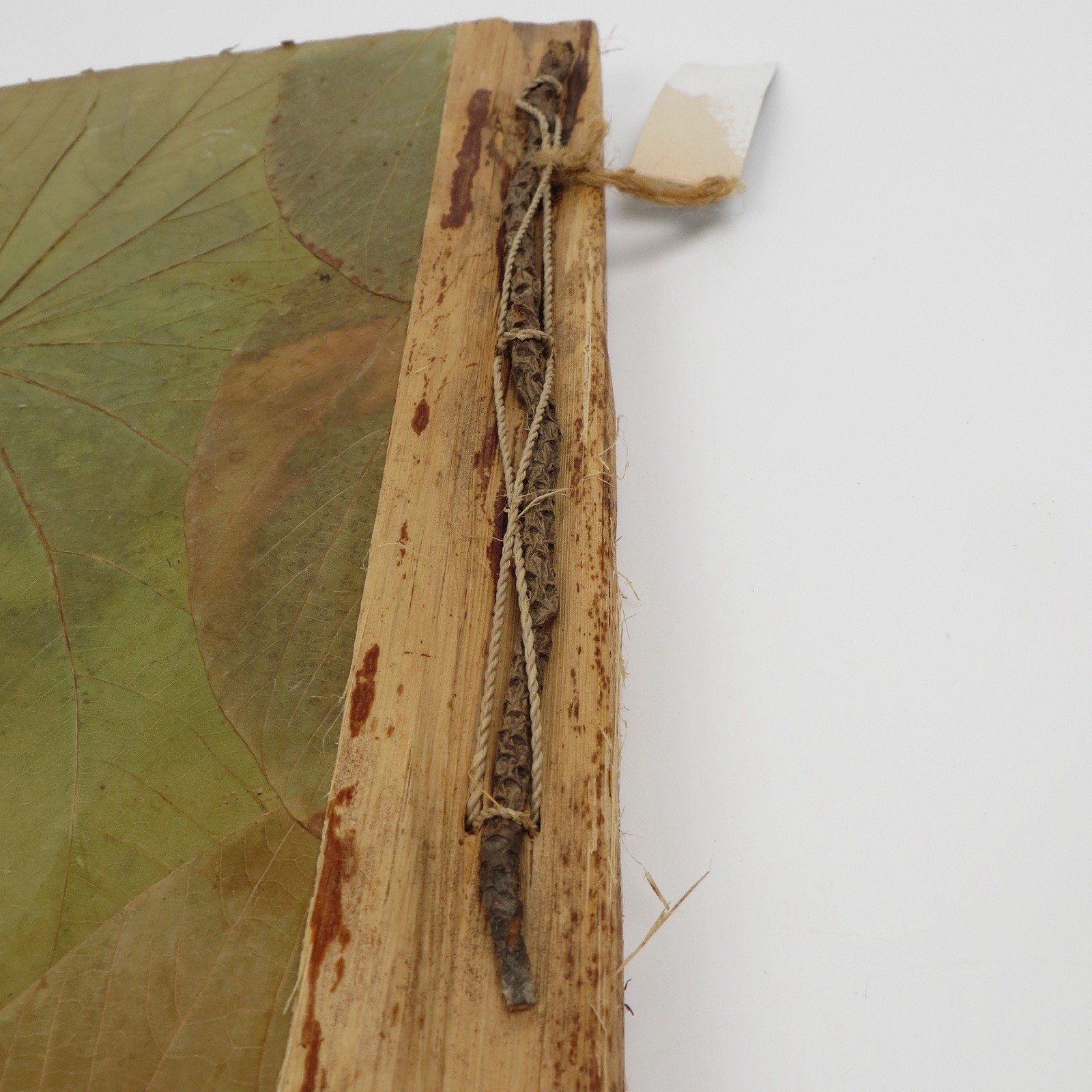 Vtg Blue Handworks Handmade Journal/Sketchbook – Leaf Cover/Bamboo Indonesia NOS