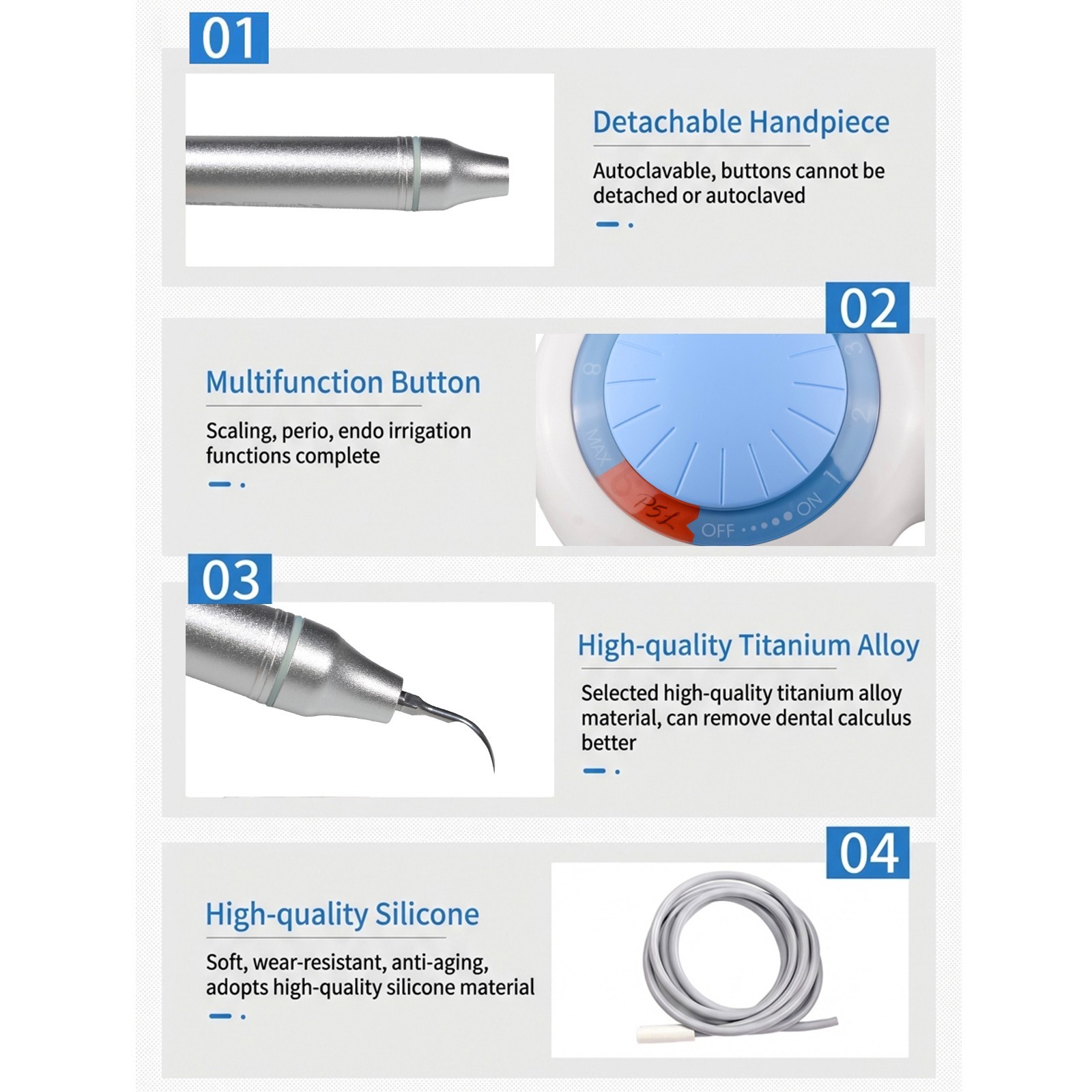 Baolai P5L Dental Ultrasonic Scaler with L3 LED Detachable Handpiece and 6 Tips