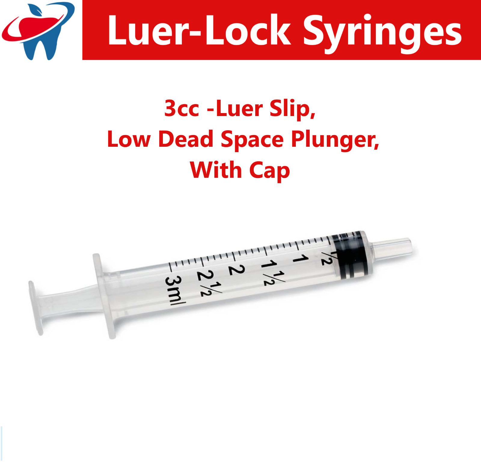 1ml / 1cc Syringe (No Needle) 3cc, 5cc, 10cc, 20, cc, 60cc, Choose Size & Pack