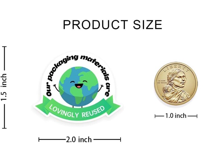 40 Stickers Recycled Packaging/Lovingly Reused Packing Stickers/Small Business