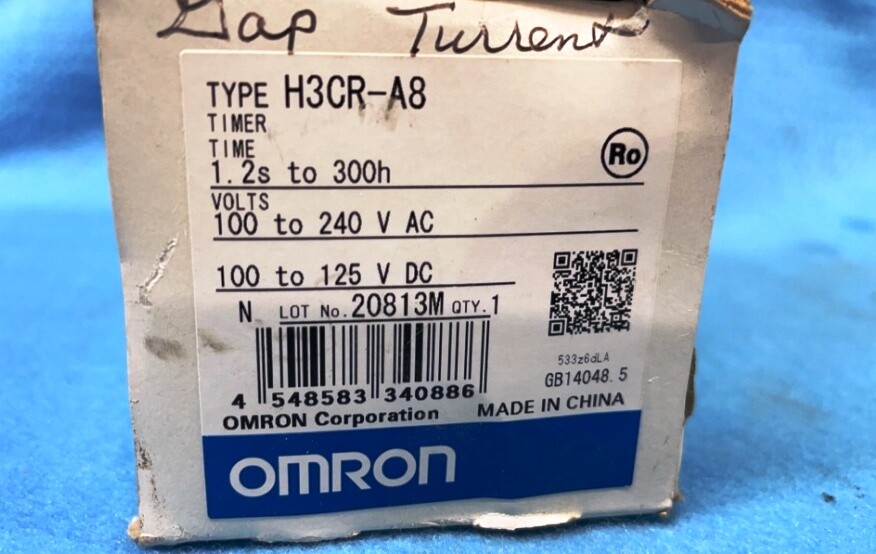 OMRON TIMER, TYPE H3CR-A8, 100-240 V AC, 100-125 V DC