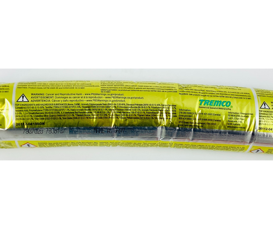 Tremco Vulkem 116 Polyurethane Sealant Gray 20 oz Sausage