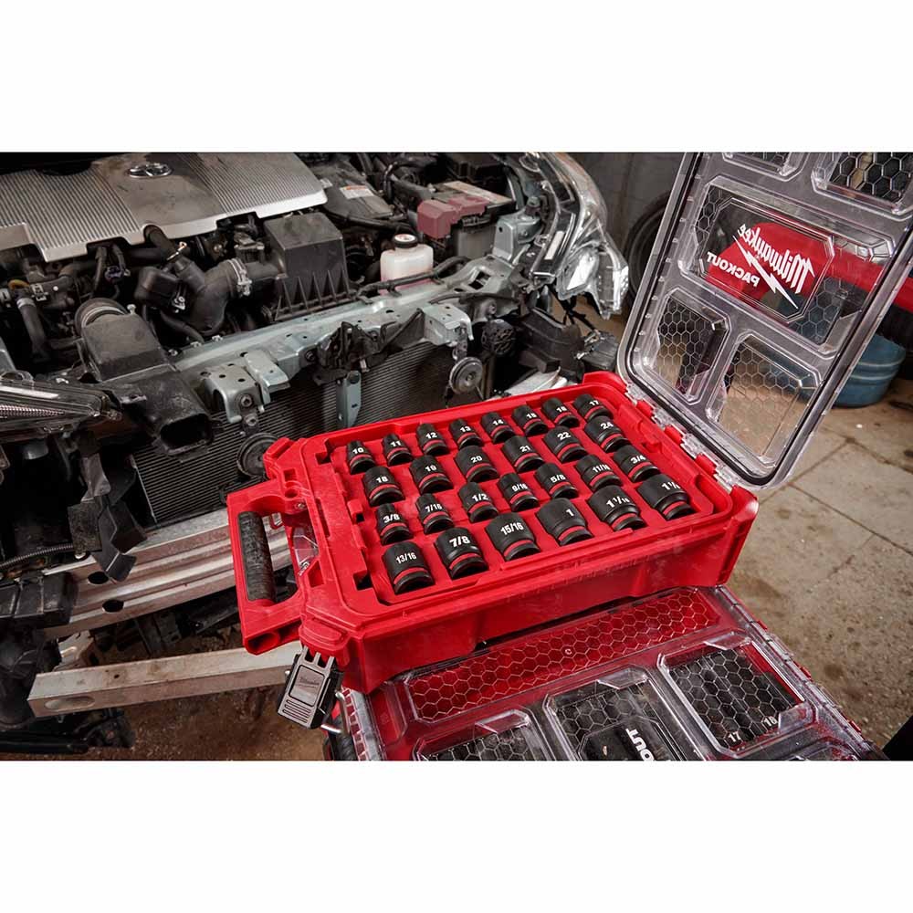 Milwaukee 49-66-6804 Shockwave Impact Duty Socket 1/2″ Drive 27-Pc Packout Set