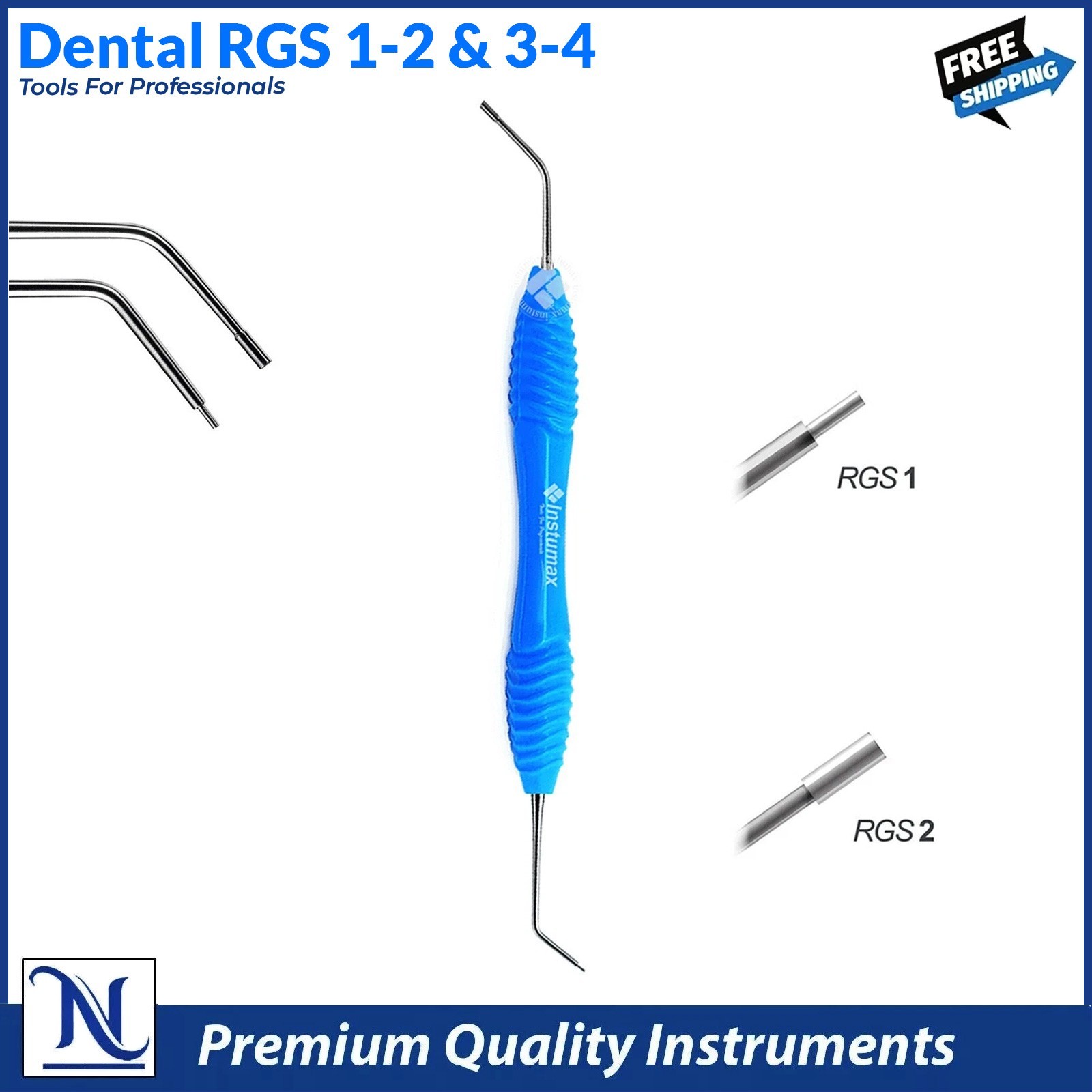 Dental Instrument RGS 1-2 / 3-4 Silicone Handle Depth Dimensions for Restoration